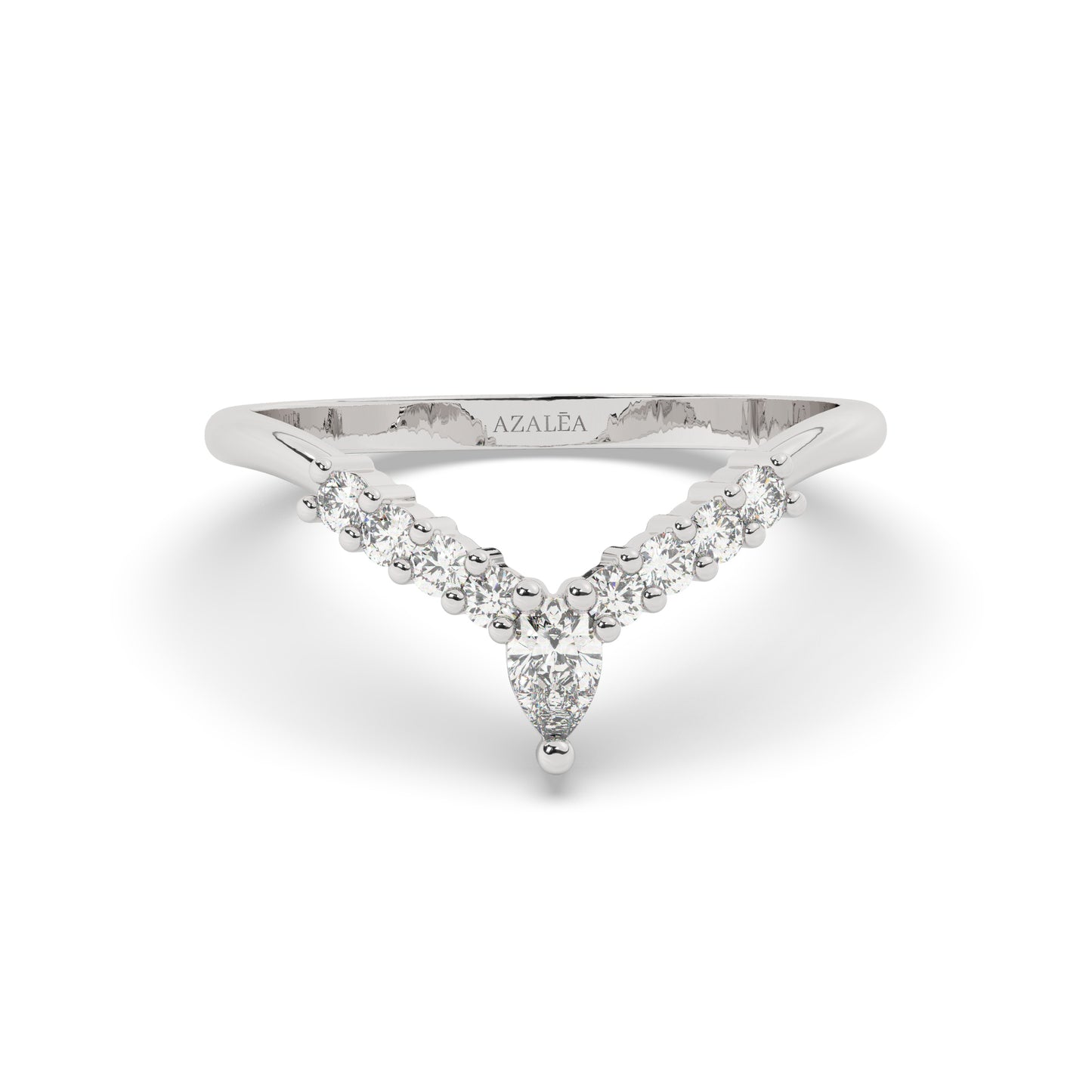 Pear Diamond Chevron Ring