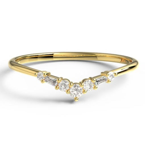 Tapered Baguette and Round Diamond Ring