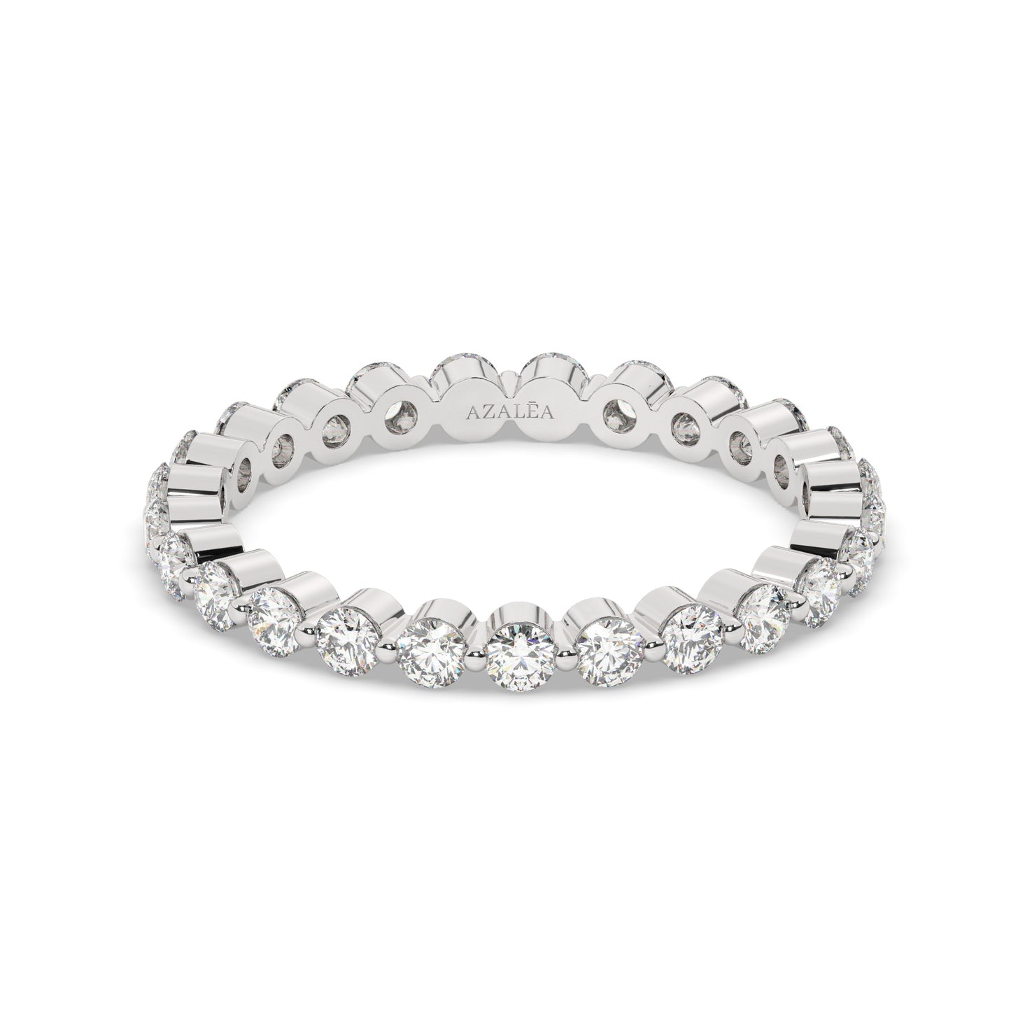 Gold Floating Diamond Eternity Wedding Band