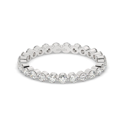 Gold Floating Diamond Eternity Wedding Band