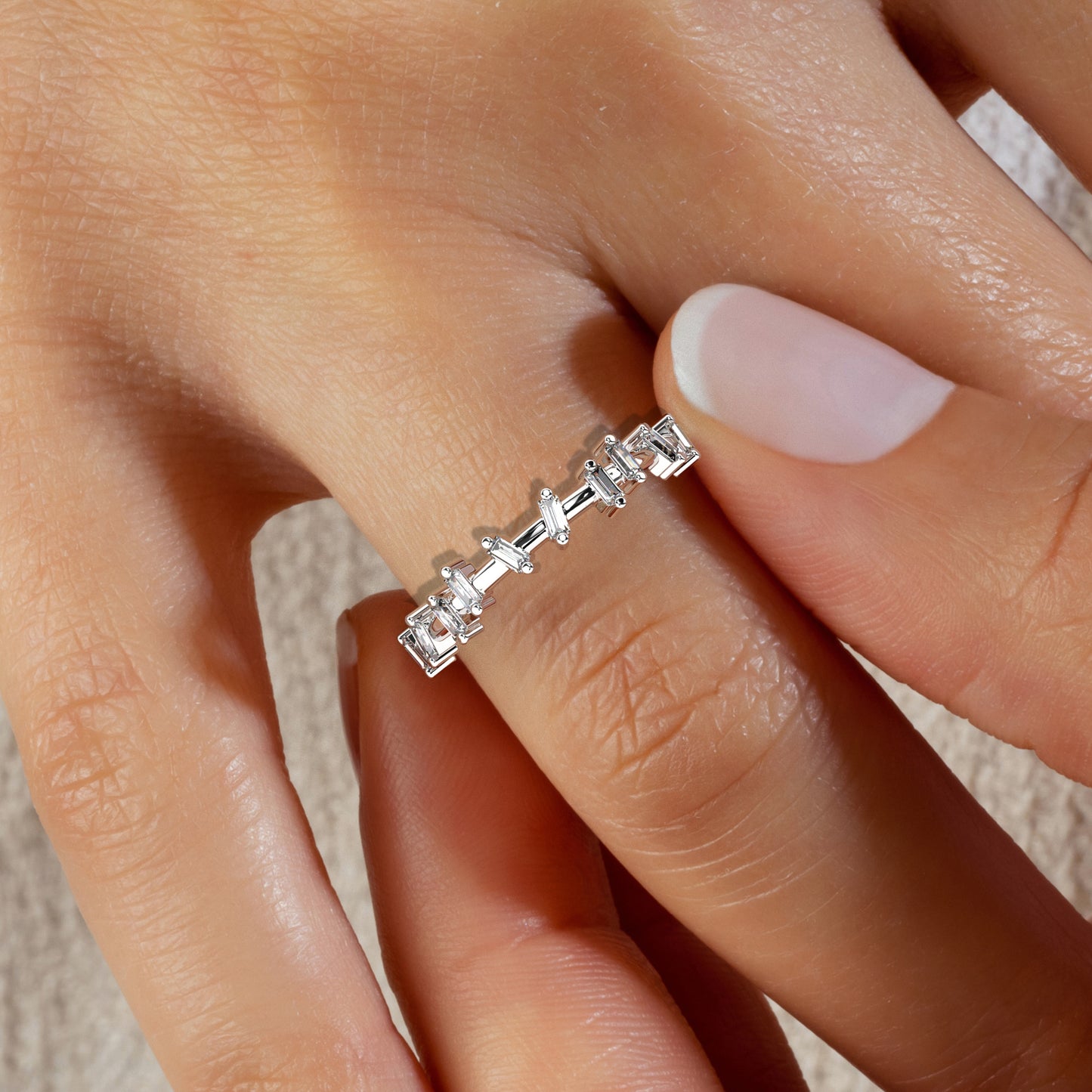 Gold Baguette Diamond Stacking Band