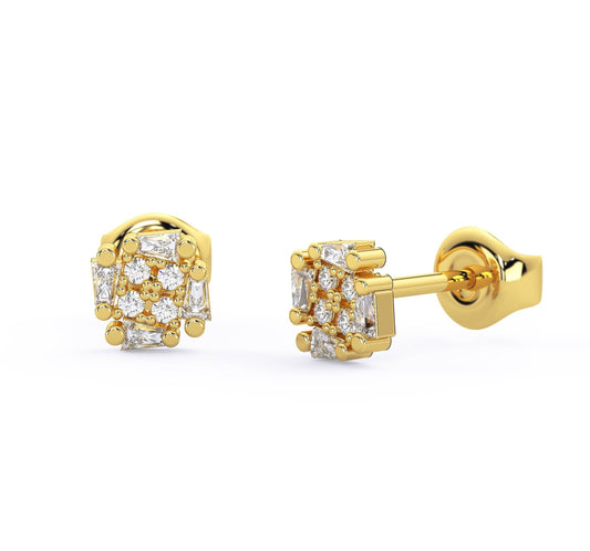Baguette Diamond Stud Earrings