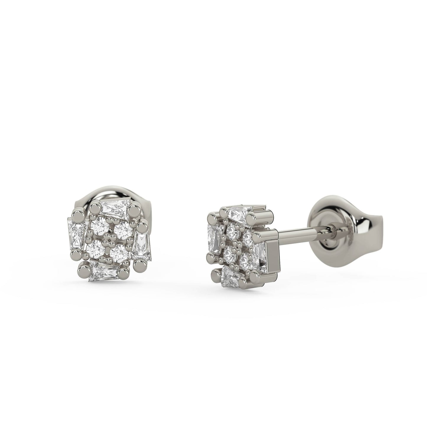 Baguette Diamond Stud Earrings