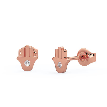 Diamond Hamsa Hand of Fatima Studs