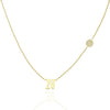 Diamond Disc Initial Charm Necklace