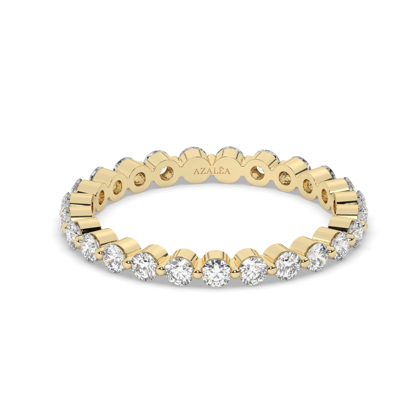 Gold Floating Diamond Eternity Wedding Band