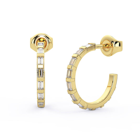 Baguette Diamond Hoops