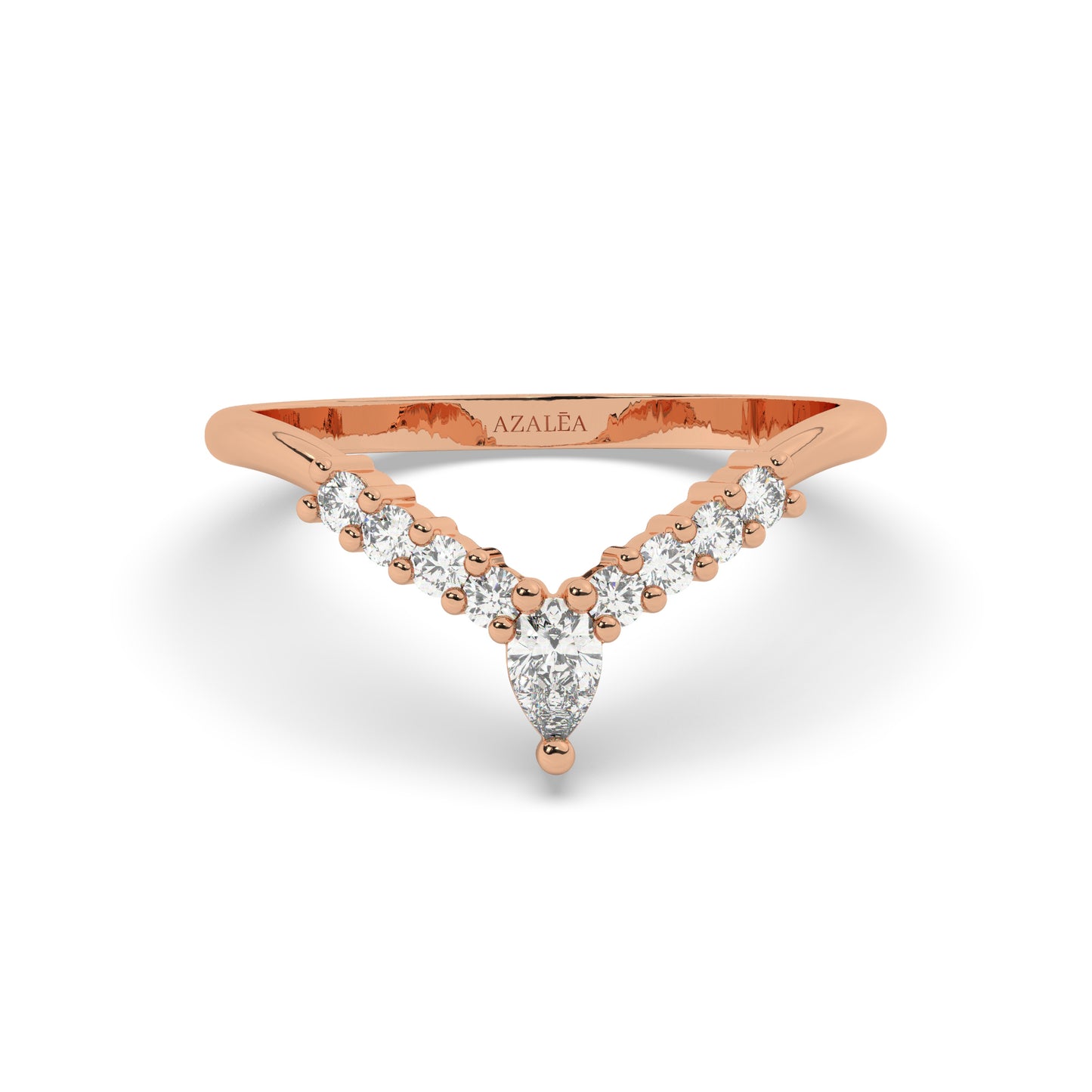 Pear Diamond Chevron Ring