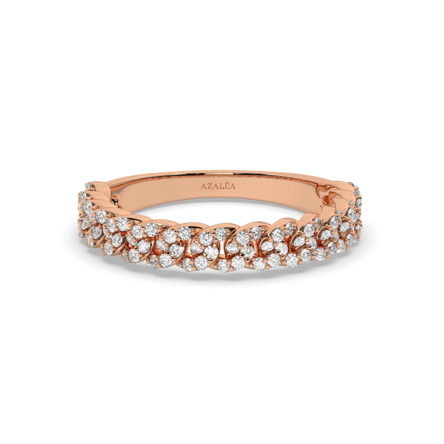Gold Diamond Link Wedding Band