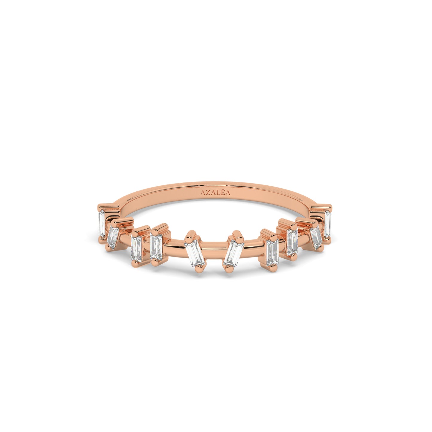Gold Baguette Diamond Stacking Band