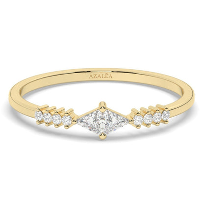 Trillion Diamond Stacking Ring