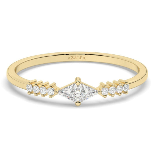 Trillion Diamond Stacking Ring