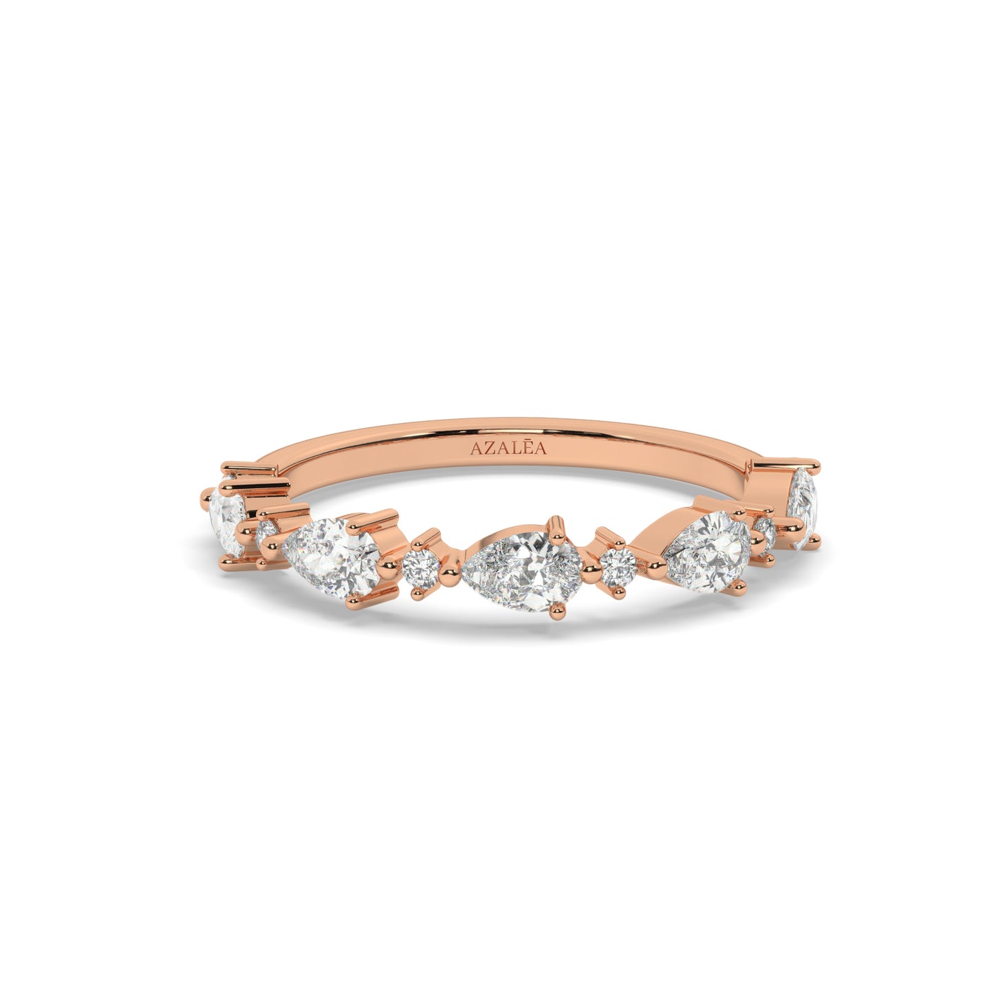 Pear and Round Diamond Wedding Ring