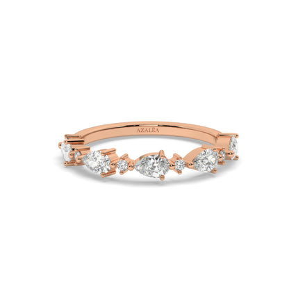 Pear and Round Diamond Wedding Ring