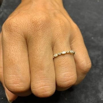 Marquise and Round Diamond Eternity Wedding Ring