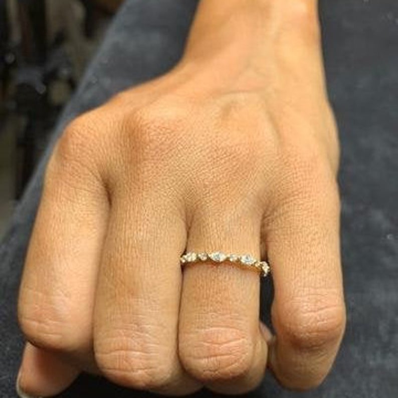 Marquise and Round Diamond Eternity Wedding Ring
