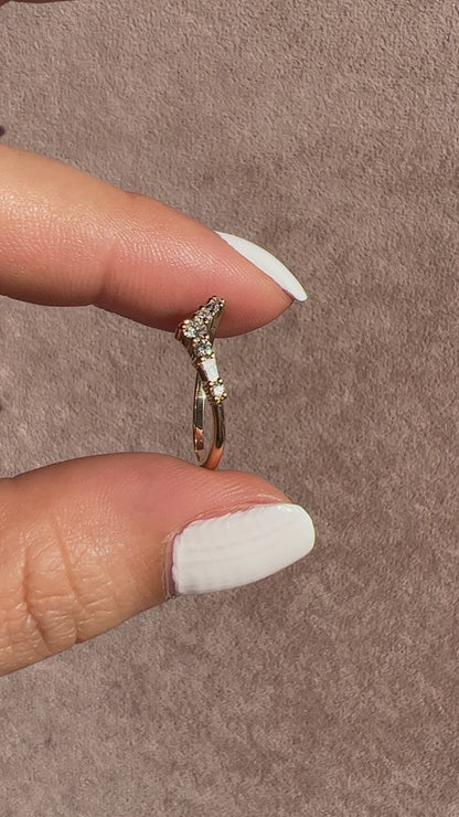 Tapered Baguette and Round Diamond Ring