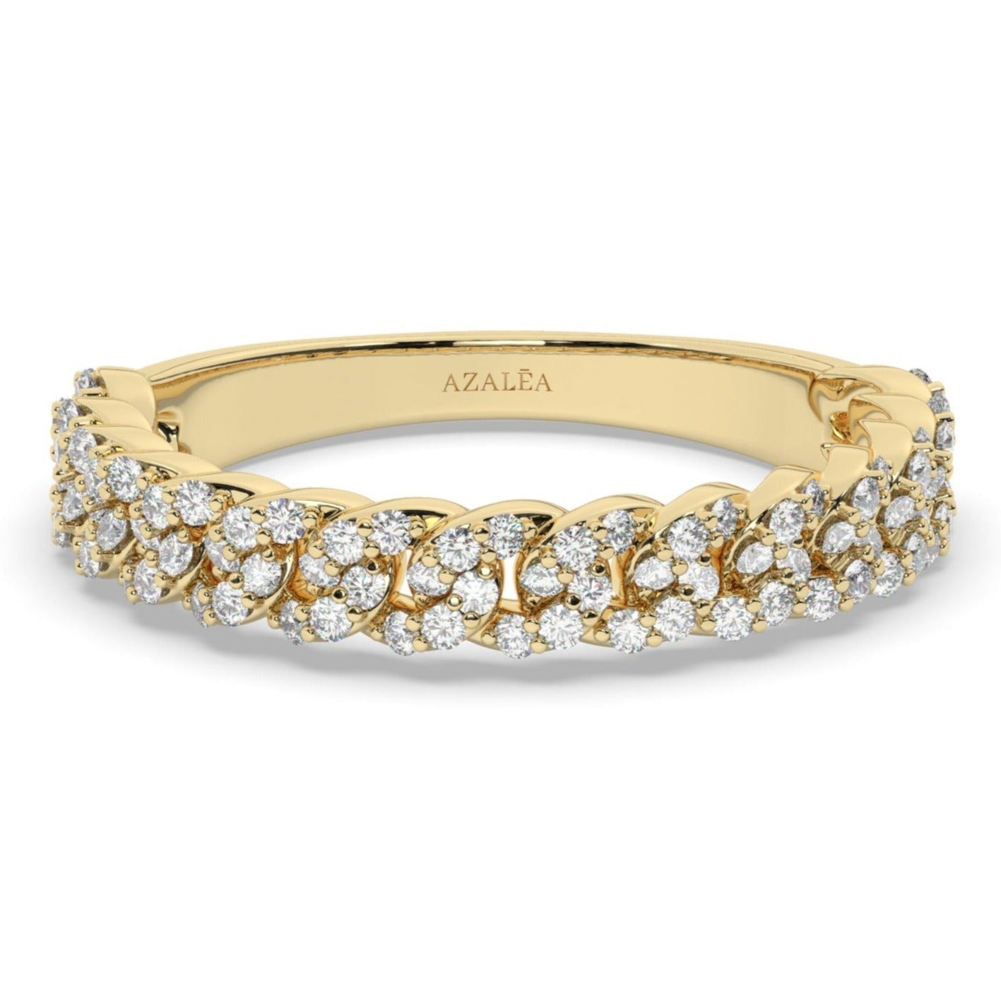 Gold Diamond Link Wedding Band