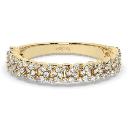 Gold Diamond Link Wedding Band
