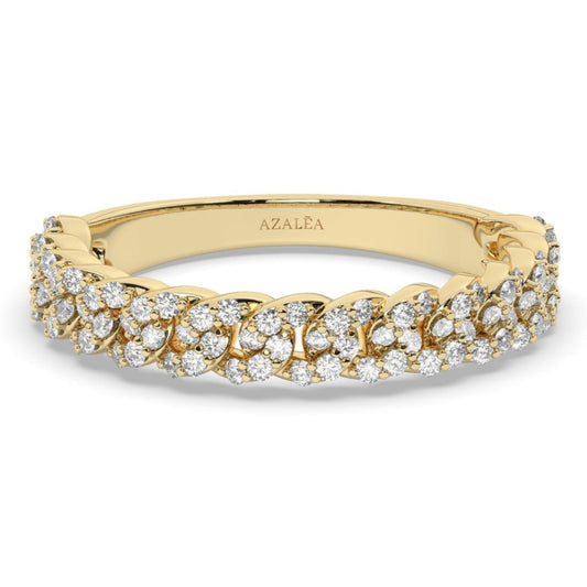Gold Diamond Link Wedding Band