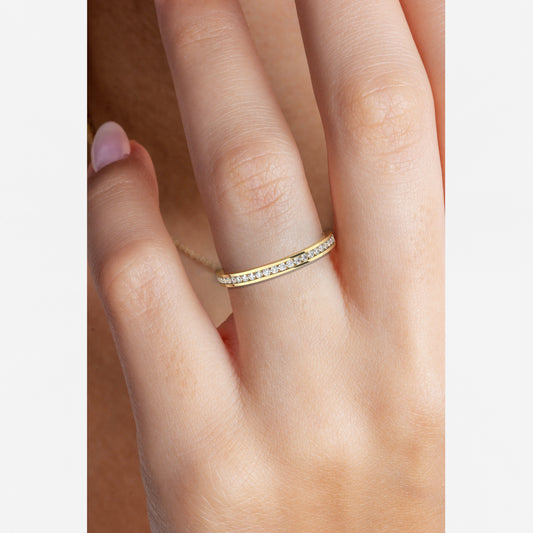 Half Eternity Channel Set Diamond Wedding Ring
