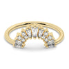 Curved Gold Baguette Round Diamond Wedding Band