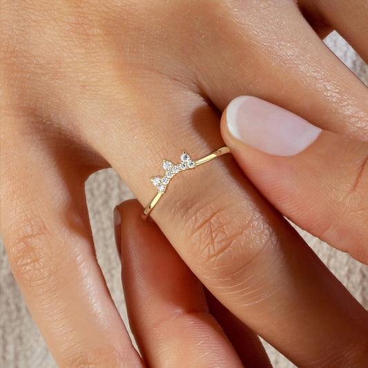 Crown Diamond Wedding Band
