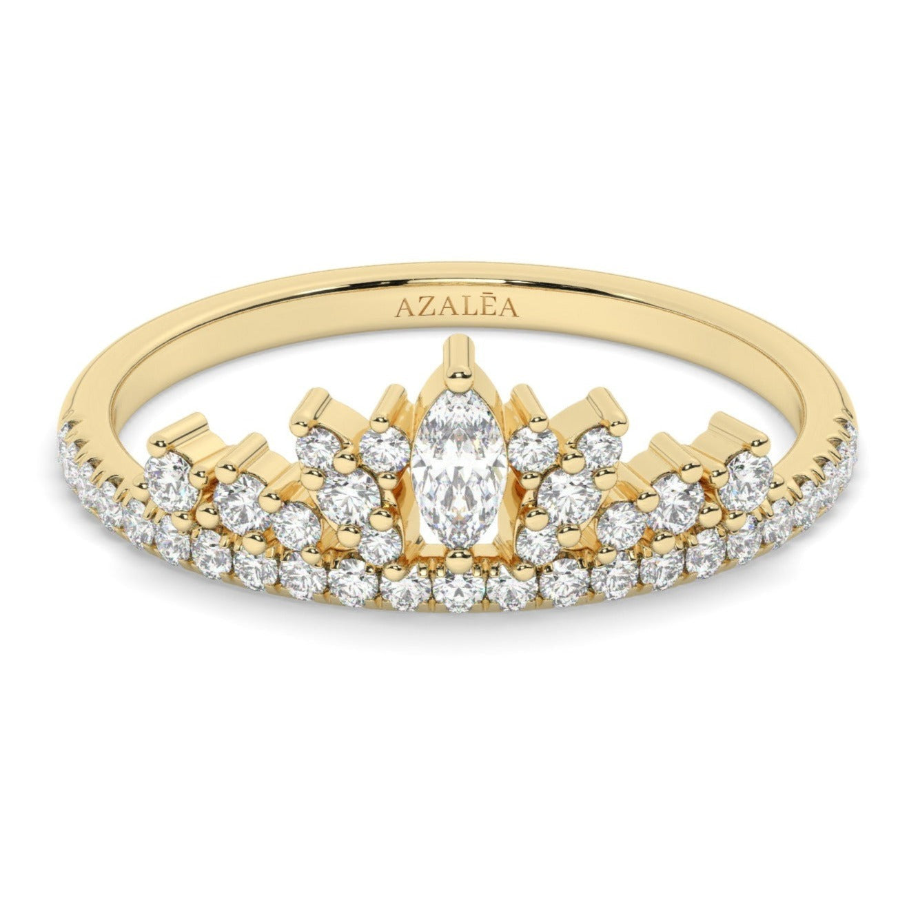 Marquise and Round Diamond Wedding Ring