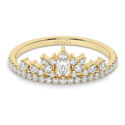 Marquise and Round Diamond Wedding Ring