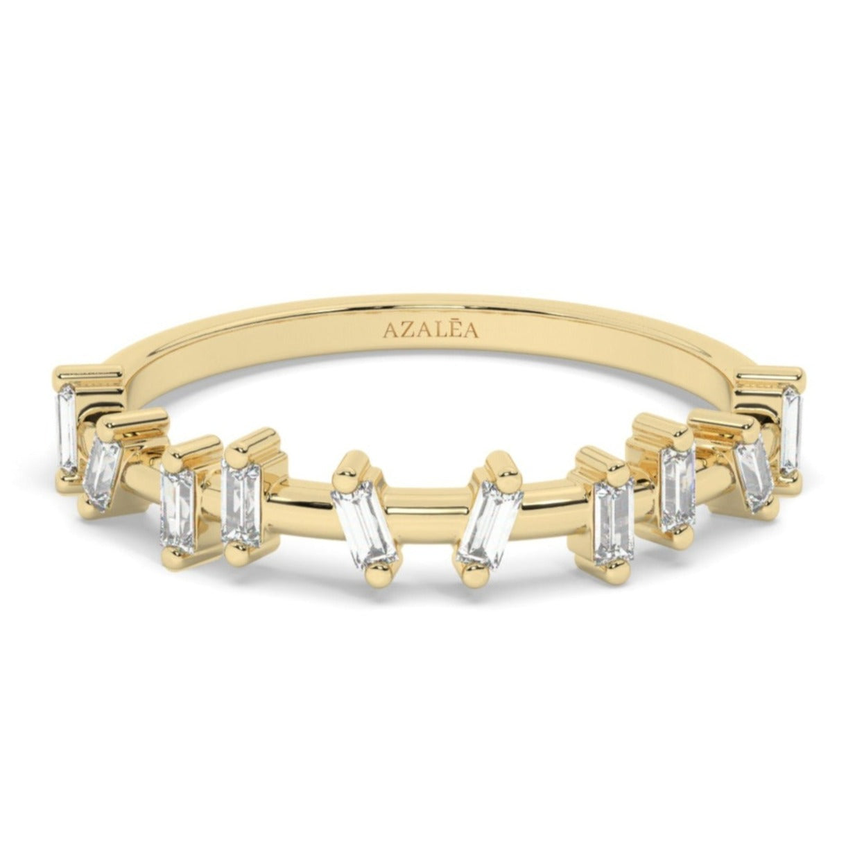 Gold Baguette Diamond Stacking Band