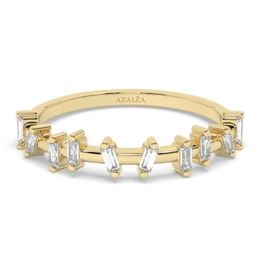 Gold Baguette Diamond Stacking Band