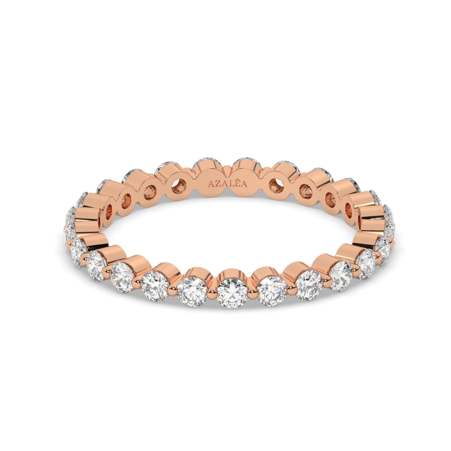 Gold Floating Diamond Eternity Wedding Band