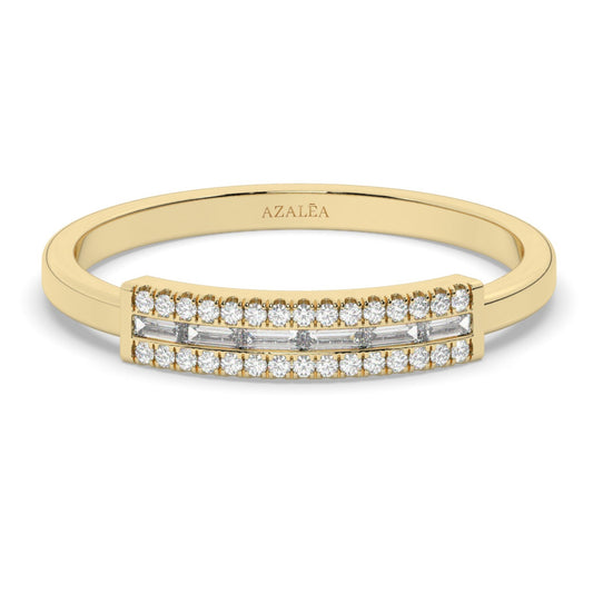 Baguette Round Diamond Ring