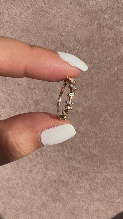 Gold Baguette Diamond Stacking Band