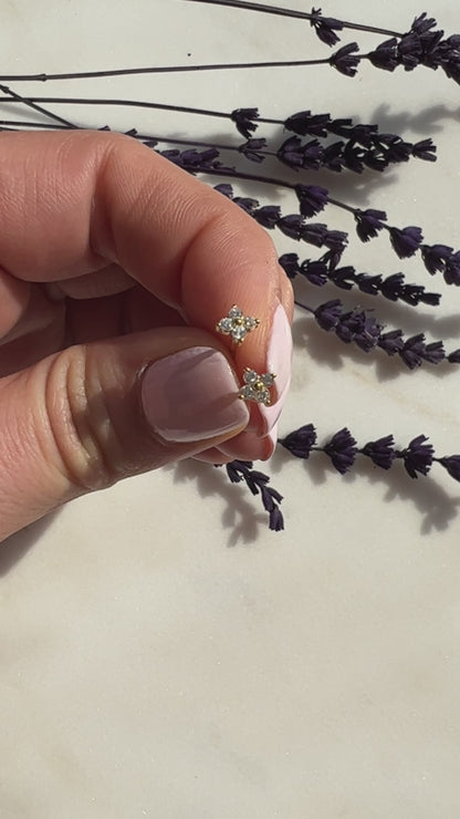 Diamond Flower Studs