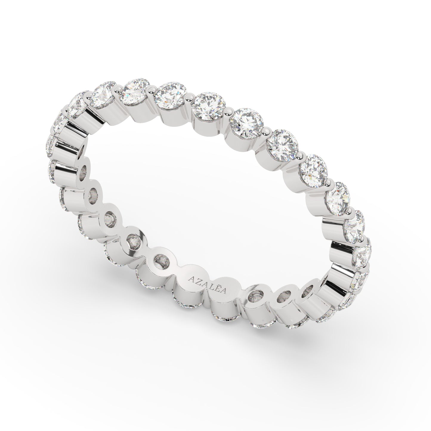 Gold Floating Diamond Eternity Wedding Band