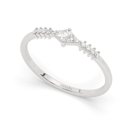 Trillion Diamond Stacking Ring