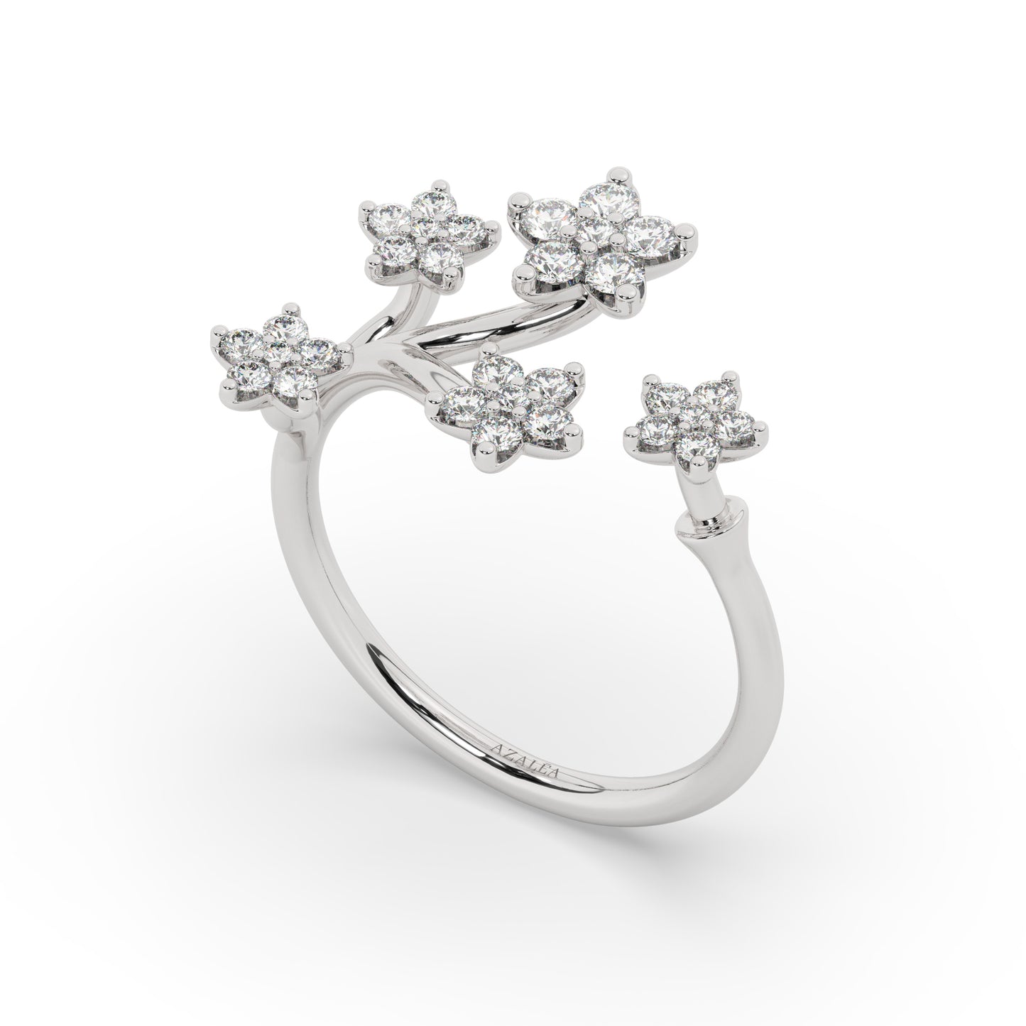 Diamond Flower Stacking Ring