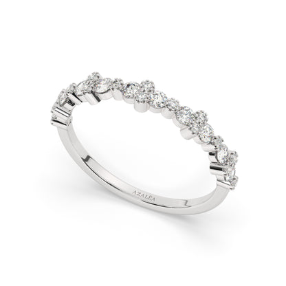 Gold Round Diamond Half Eternity Wedding Ring