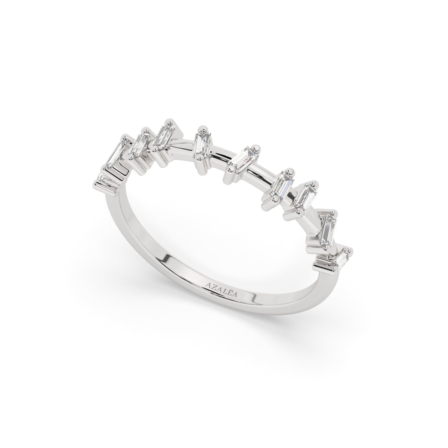 Gold Baguette Diamond Stacking Band
