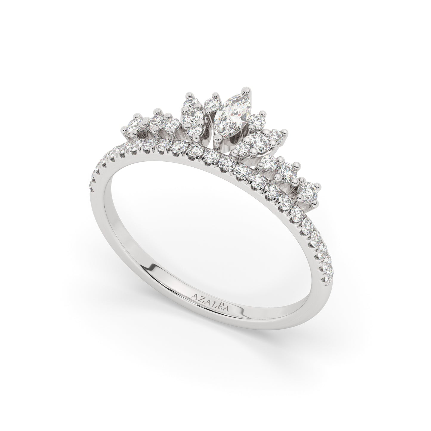 Marquise and Round Diamond Wedding Ring