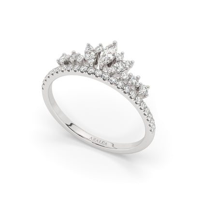 Marquise and Round Diamond Wedding Ring