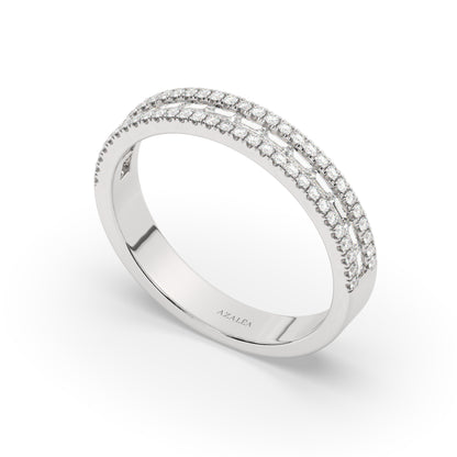 Gold Baguette Round Diamond Eternity Band