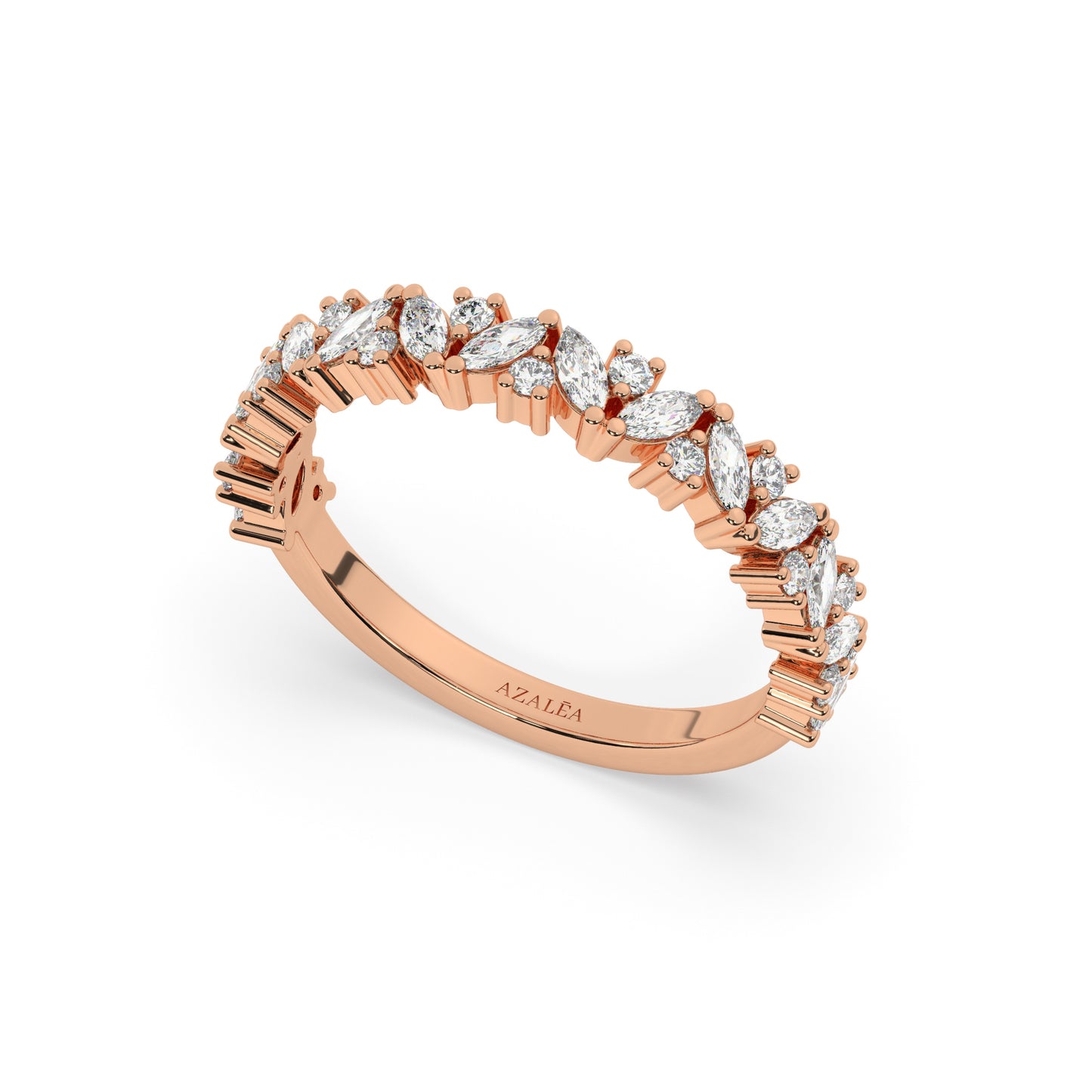 Marquise and Round Diamond Wedding Ring