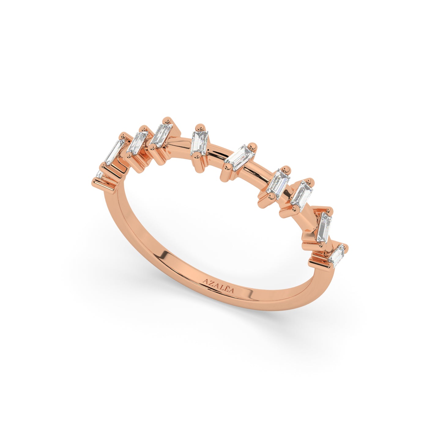 Gold Baguette Diamond Stacking Band