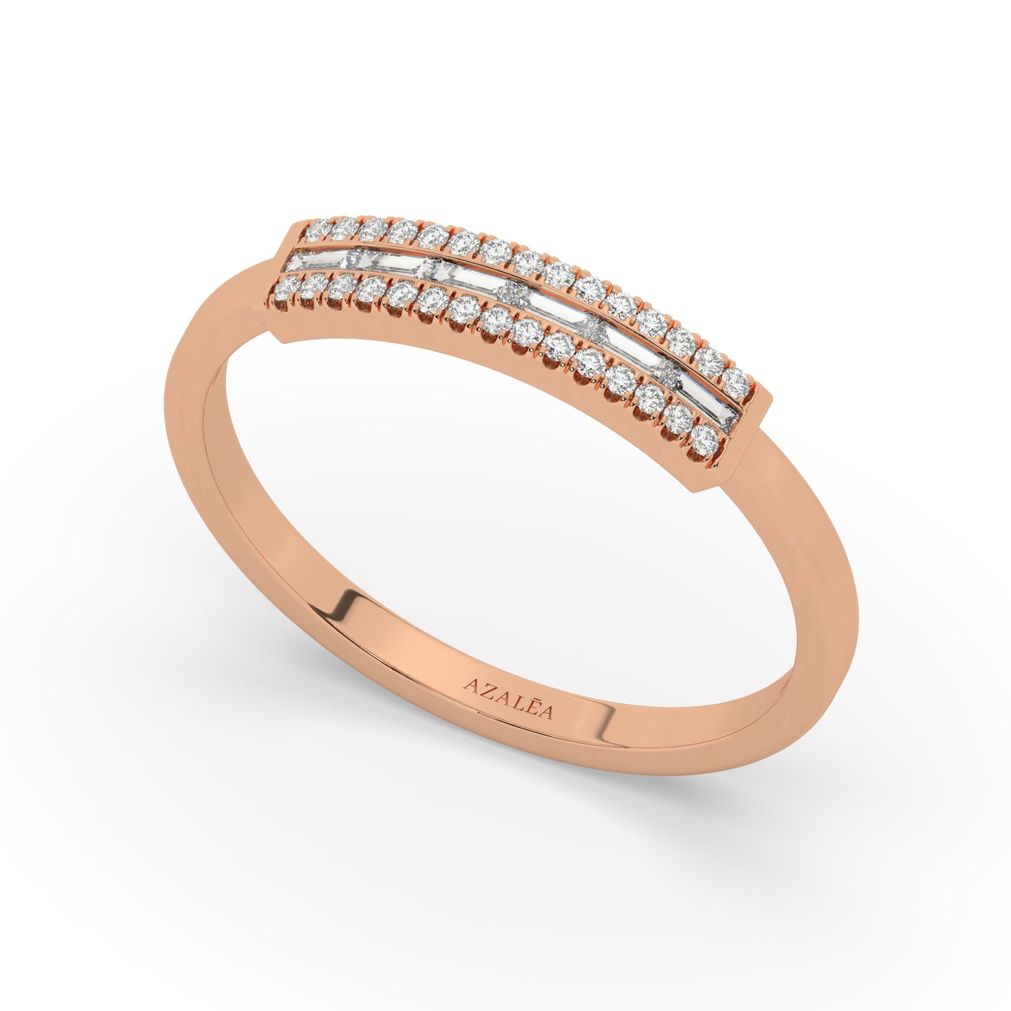 Baguette Round Diamond Ring
