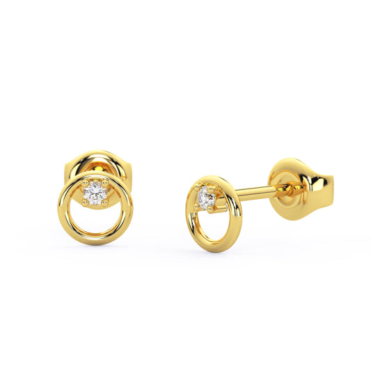 Diamond Circle Studs