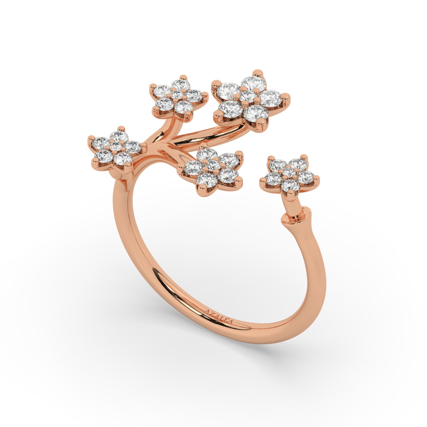 Diamond Flower Stacking Ring