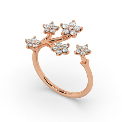 Diamond Flower Stacking Ring