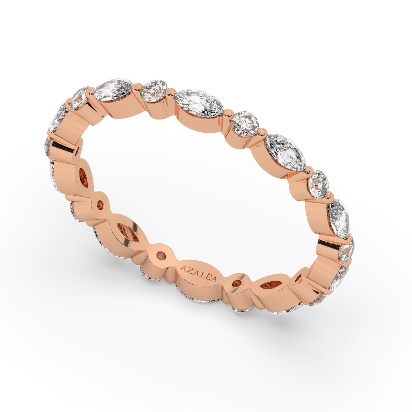 Marquise and Round Diamond Eternity Wedding Ring